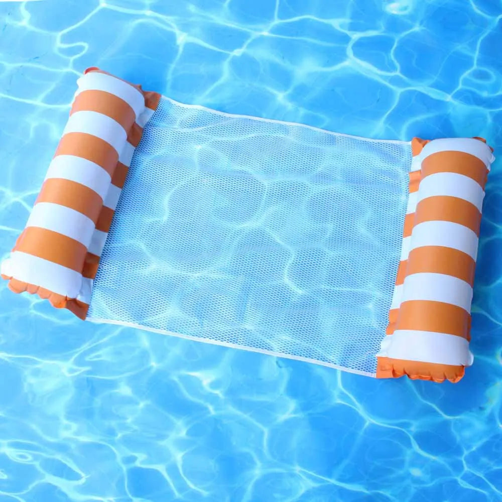 Maliben | Aquaviva Inflatable Water Hammock | 130×70 Cm | Foldable Pool Lounger With Backrest | Swimming Bed For Pool, Beach & Vacation