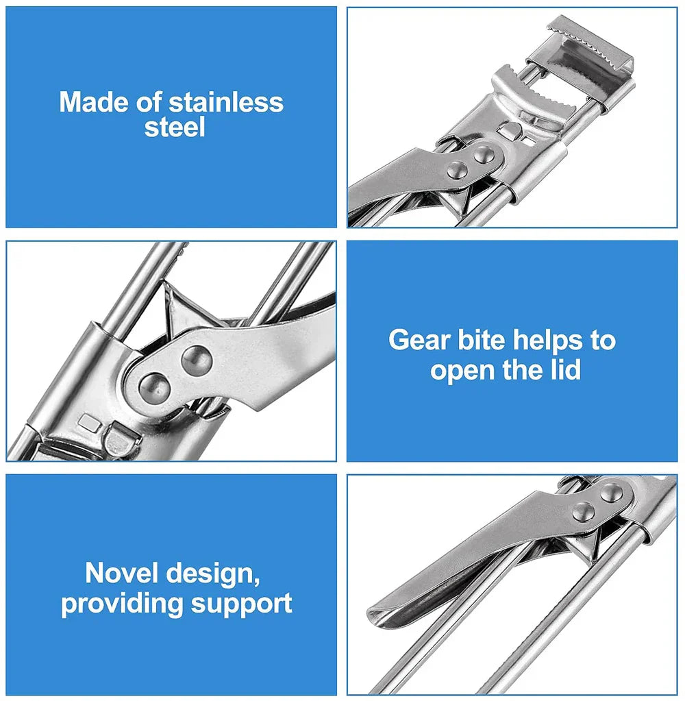 Maliben | Glass Opener Gripano | Adjustable Stainless Steel Lid Opener | For Weak Hands | Non-Slip Handle & Easy To Use