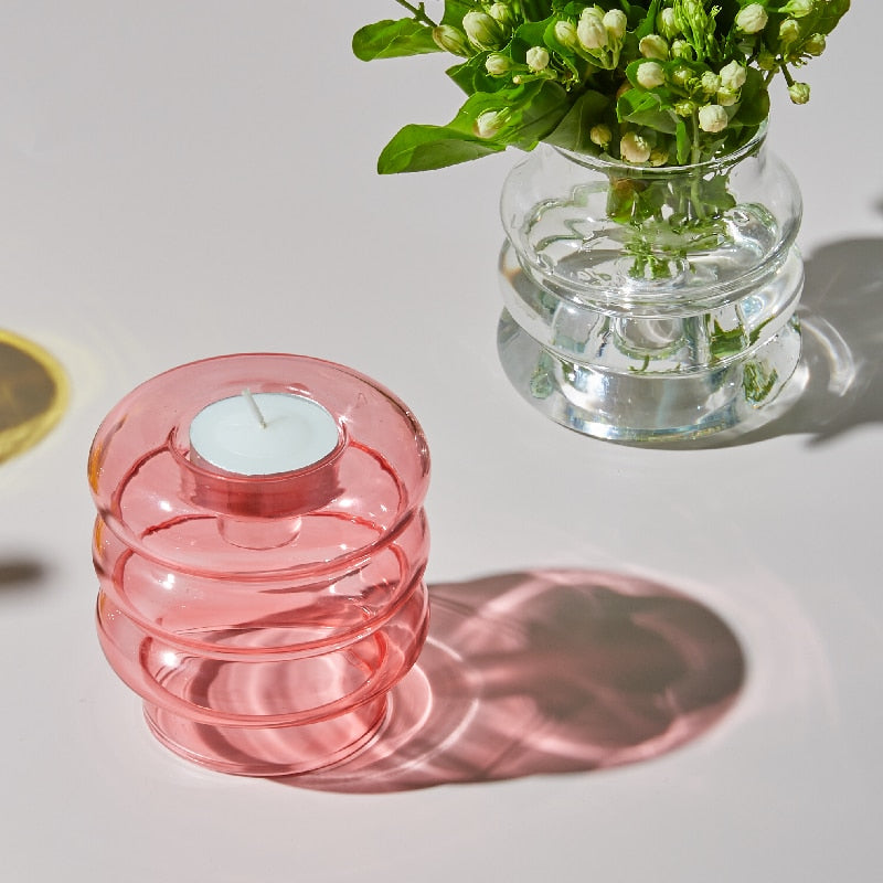 Maliben | Dual Glass Spiral Candle Holder