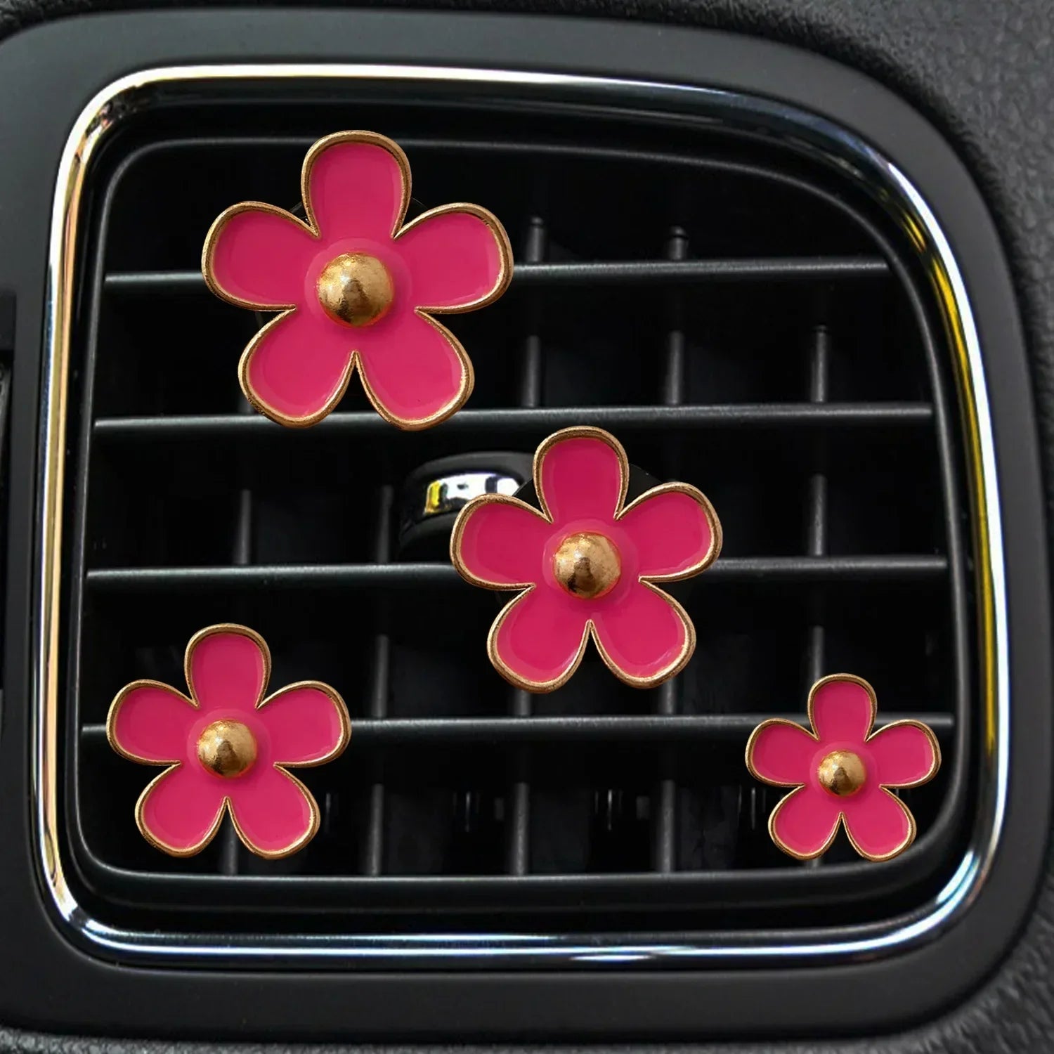 Maliben | Floradrive Scent Clips | Flower Air Fresheners For Car | Set Of 4 | Decorative Aromatherapy For Vent Slots