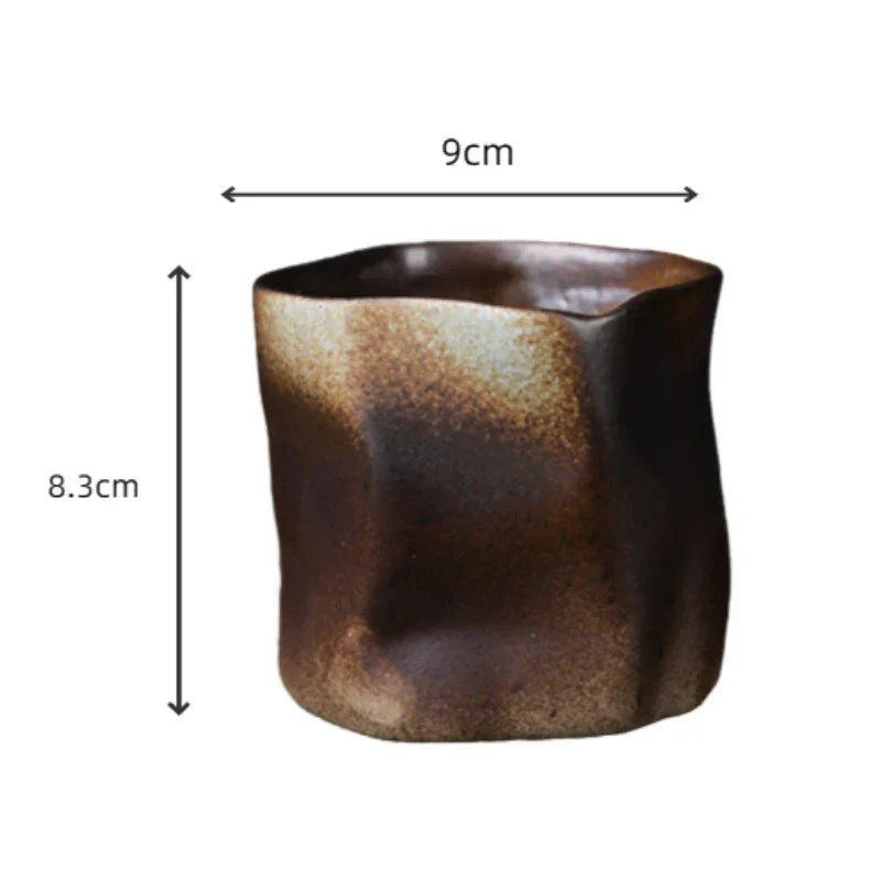 Maliben | Irregular twisted shape cup 9.47 ounces/280 ml ceramic coffee tea cup without handle polychromatic creative ceramic mugs coffee mugs retro