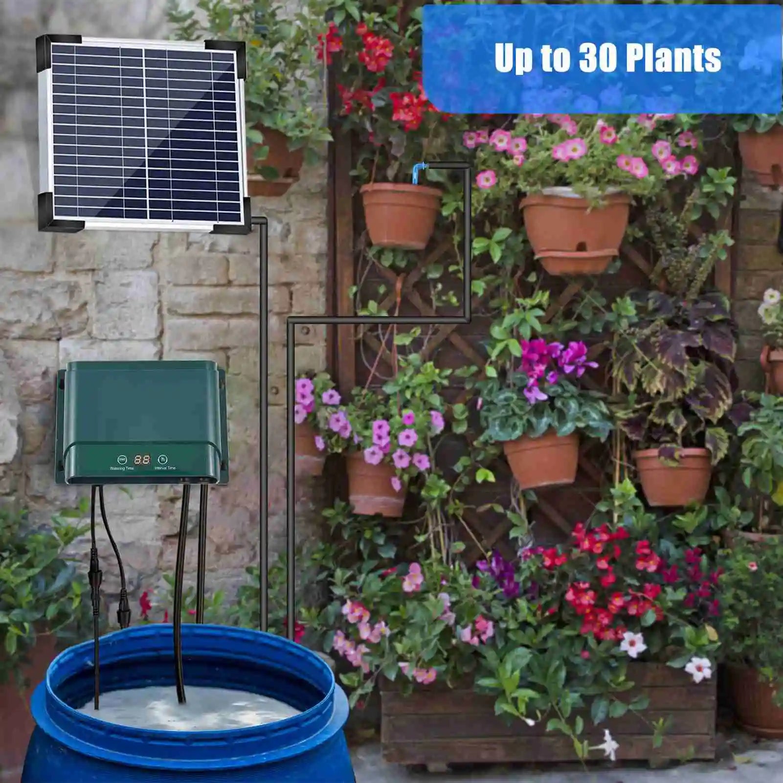 Maliben | Solar Drip Irrigation System Kit Automatic Watering With 30 Modes & 7 Timers – Aquaflow