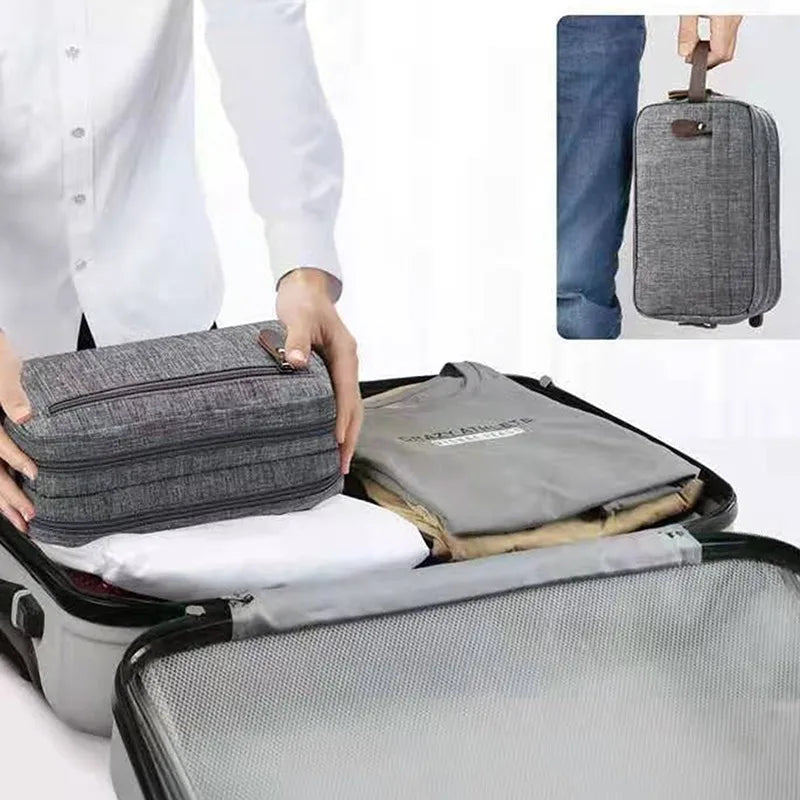 Maliben | Nylonéa Toiletry Bag Unisex | Water-Repellent | Canvas Design With Leather Handle | For Travel & Everyday Use