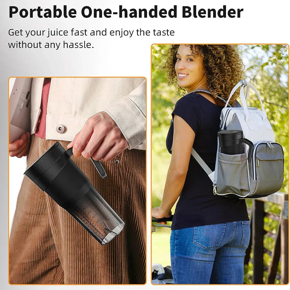 Maliben | Portable Juicer - Rechargeable Mini Mixer with 6 Sharp Blades for Shakes and Smoothies