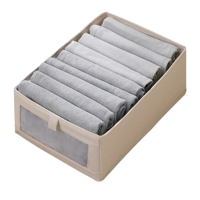 Maliben | Dress Storage Box With ViewIng Window | Foldable & Breathable | Vistalino Linen Box in M/L/Xl