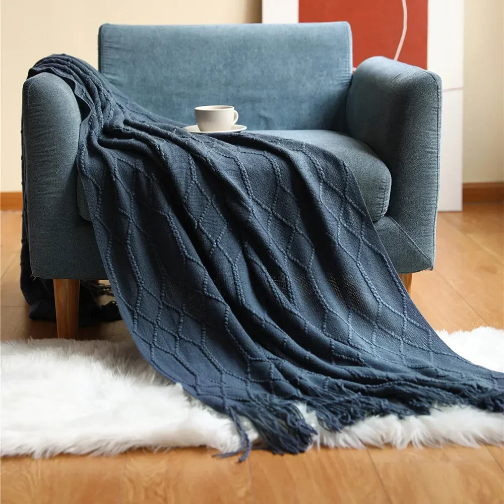 Maliben Nordic Style Dick Knitted Blanket