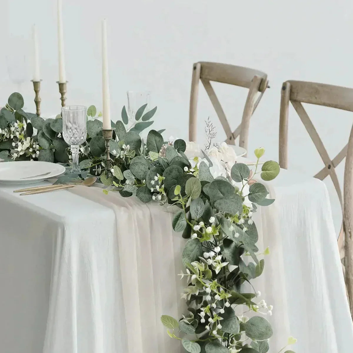 Maliben | Garland - Evagreen - Artificial Eucalyptus - 2-Piece Set
