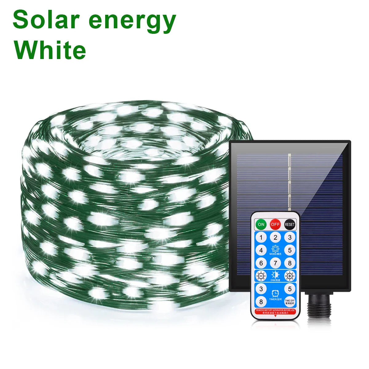 Maliben | Solar String Lights 100m Lumisol Proline | 8 Modes | Ip65 Waterproof | Extra Bright Leds | Remote Control & Quick Charge | For Garden, Wedding & Christmas