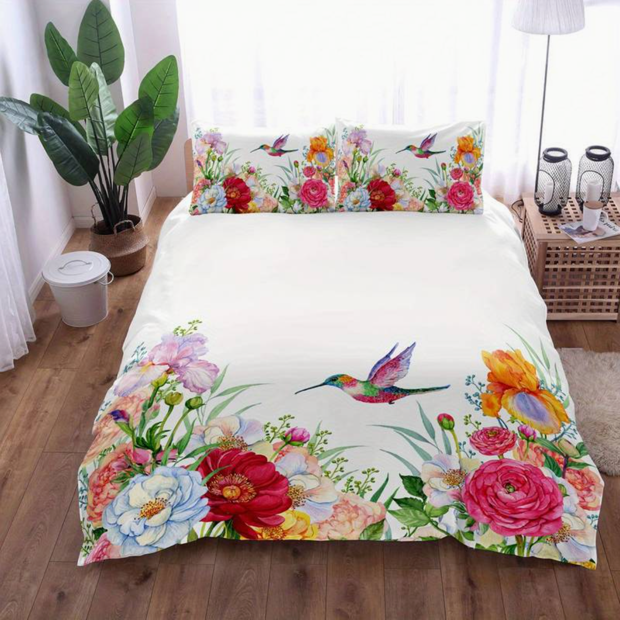 Maliben | Colorful Flowers Aura Duvet With Pillowcases