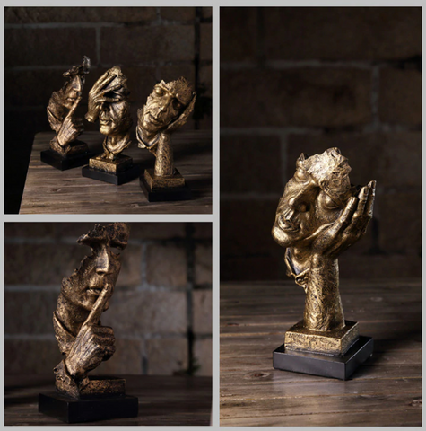 Maliben | Abstract Gold Sculpture "Nordicline" – Modern Scandinavian Decoration