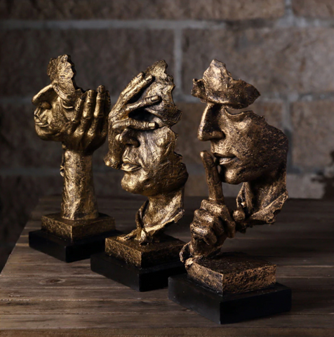 Maliben | Abstract Gold Sculpture "Nordicline" – Modern Scandinavian Decoration