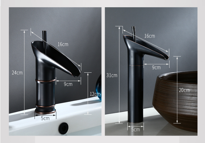 Maliben | Waterfall Antique Faucet Bathroom Sink Faucet Brass Sink Mixers