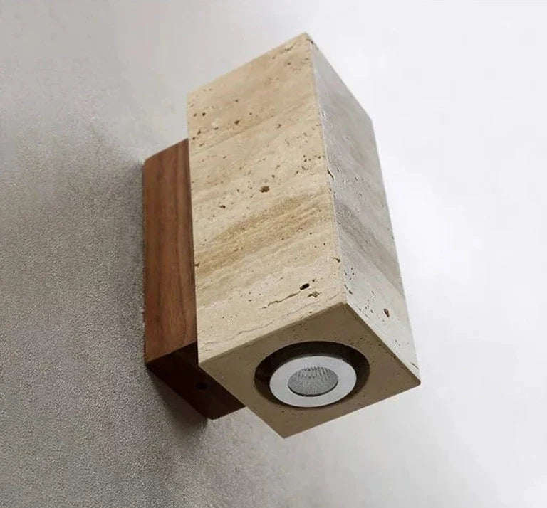 Maliben | Modern Natural Led Wall Lamp Made Of Travertine