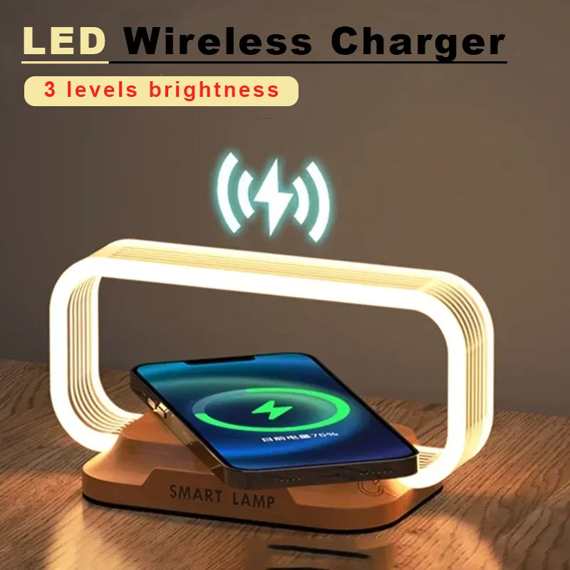 Maliben | Lumicharge Touch | Led Table Lamp With Wireless Charger | Dimmable & Touch Control | Qi Fast Charging Function | Wood Look