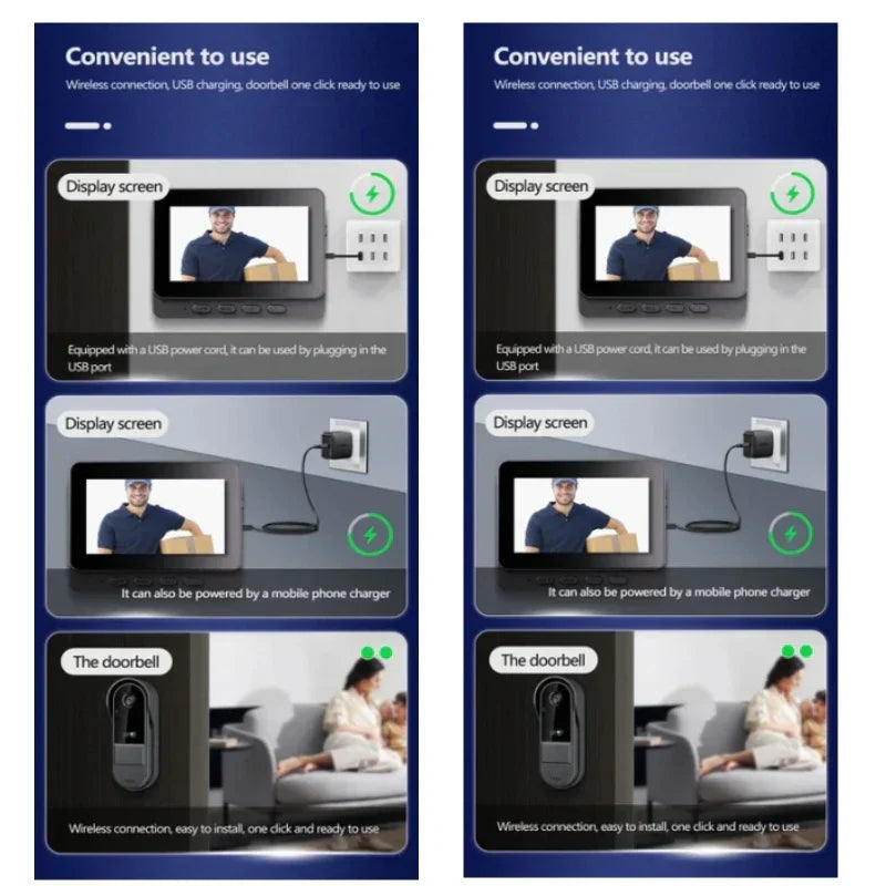 Maliben | Wireless Video Doorbell With Intercom & Night Hd Vision – 4.3” Ips Display, Waterproof