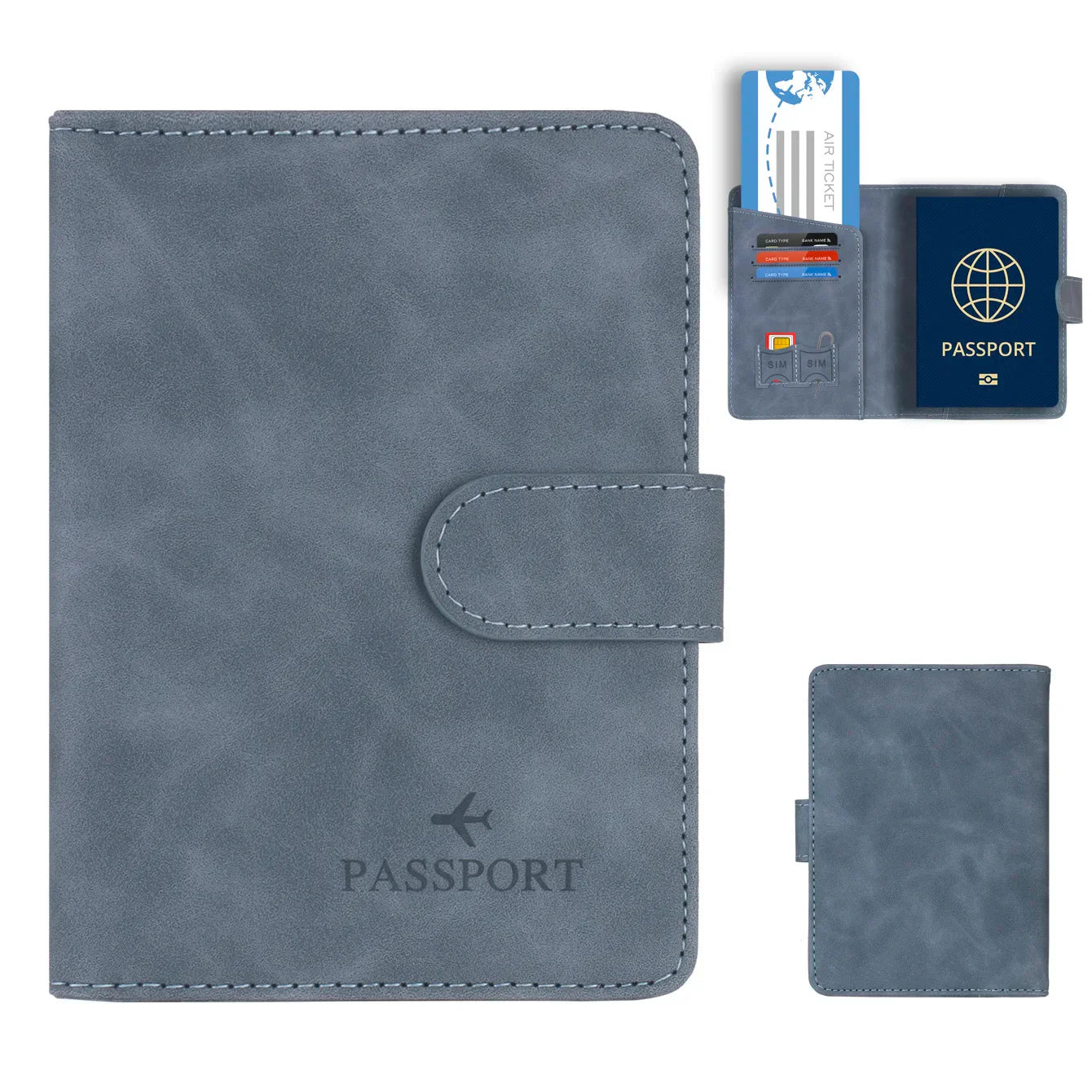 Maliben | Passport Holder Travello | Rfid Protection | Real Leather Look | For WoMen & men