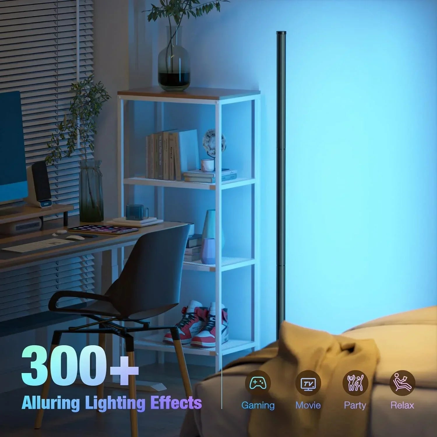Maliben Smart RGB Floor Lamp - 16 Million Color Changing Mood Light