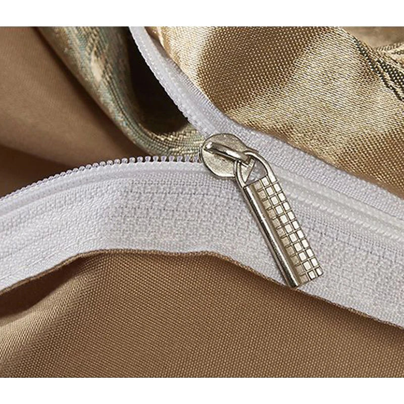 Maliben | Luxurious SatIn Rayon Jacquard Duvet Cover in Gold & Blue