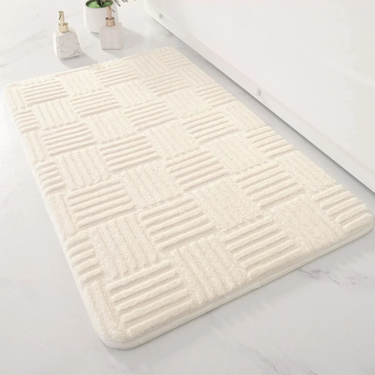 Maliben | Bath Mat Aquastripes | Non-Slip & Highly Absorbent | Soft & Easy Care | For Bathroom & Entrance