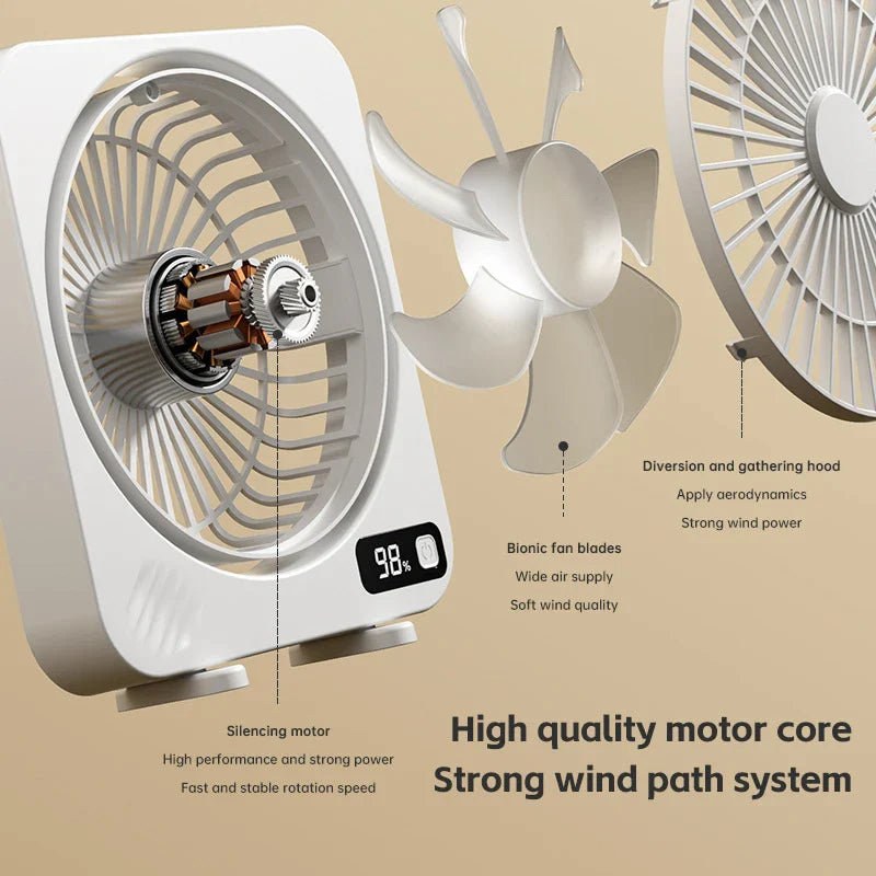 Maliben | Aerolino Usb Desk Fan | 5-Level Digital Display | Portable & Quiet | For Office, School & Home