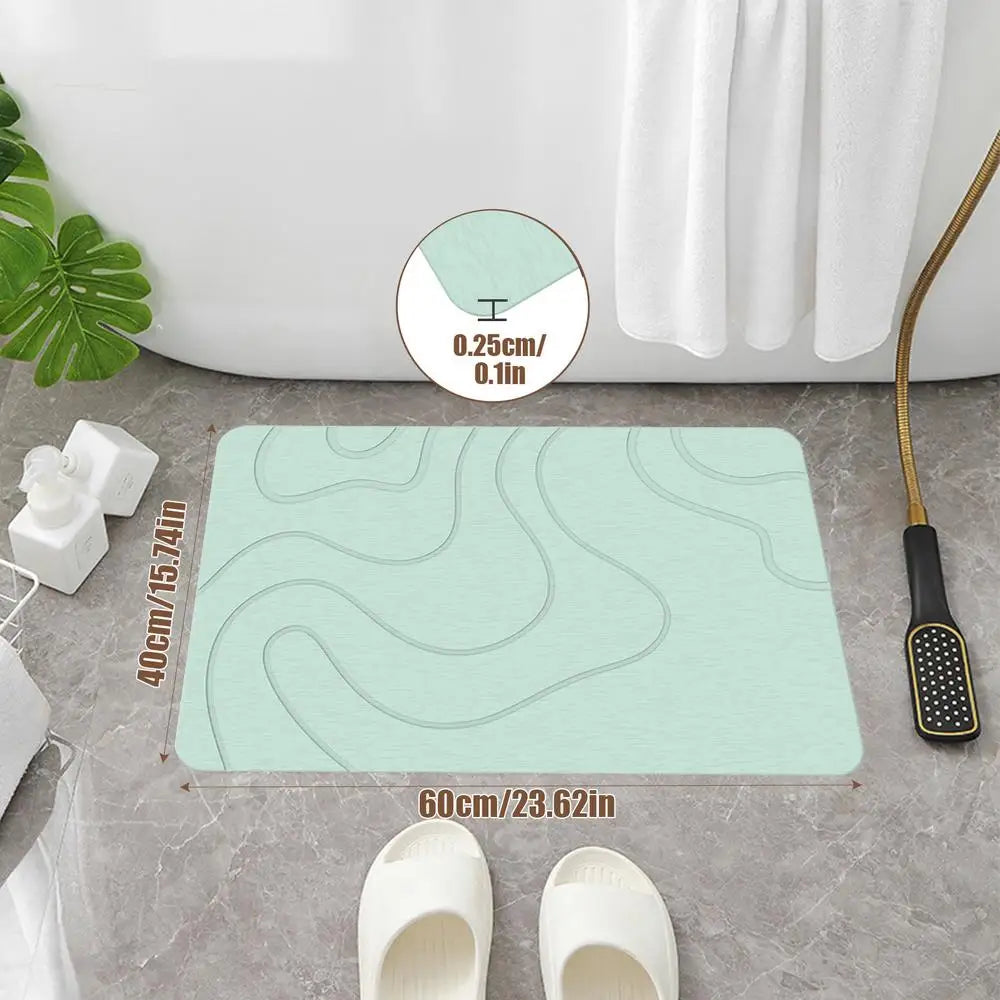 Maliben | Drysera Bath Mat | Bath Mat Stone Look | Quick Drying & Non-Slip | 40 × 60 Cm | Diatomite & Rubber