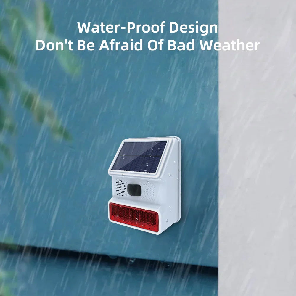 Maliben | Solar-External Siren Securon 433s | 433 Mhz Wireless Alarm Module With Light & Sound | For Gsm/Wifi Alarm Systems | Solar Powered & Weatherproof