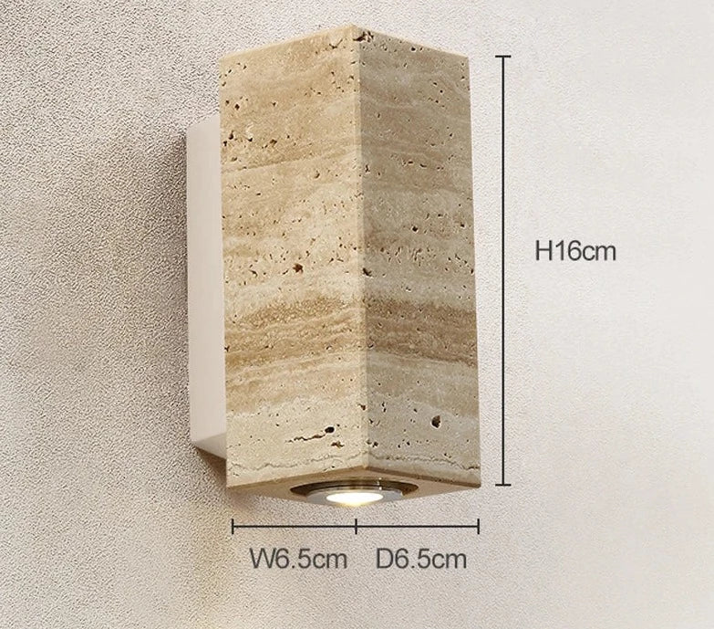 Maliben | Modern Natural Led Wall Lamp Made Of Travertine