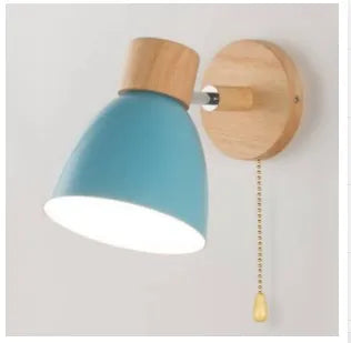 Maliben | Lumonord Macaron Wall Lamp | Wood & Metal | 90° Swiveling Lamp Head | Scandinavian Design | E27 Socket (Without Bulb)