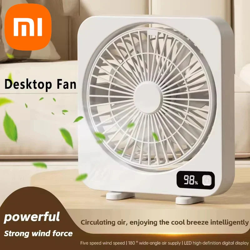 Maliben | Aerolino Usb Desk Fan | 5-Level Digital Display | Portable & Quiet | For Office, School & Home