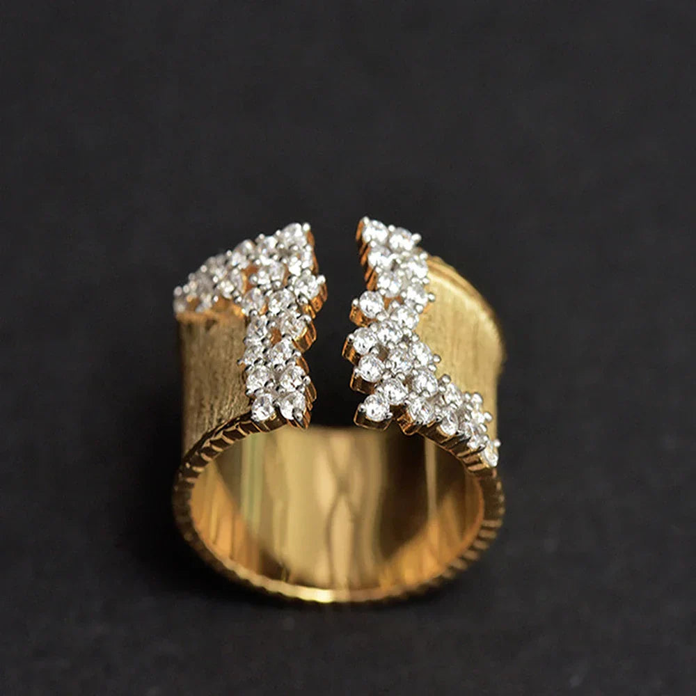 Maliben | Bold Diamond Sparkle Open Ring