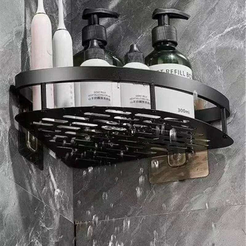 Maliben | Corner Holder Aluminum Wall Shelf – Space-Saving Bathroom Organizer بدون Drilling