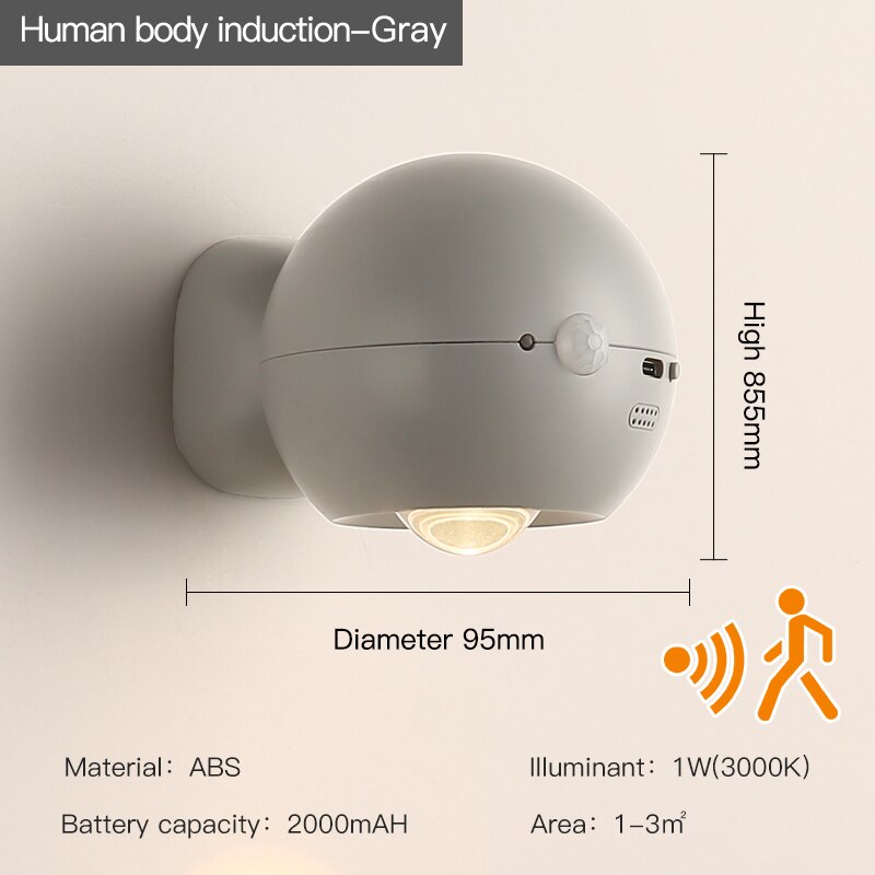 Maliben | Eye Project Motion Sensor Rechargeable Wall Lamp