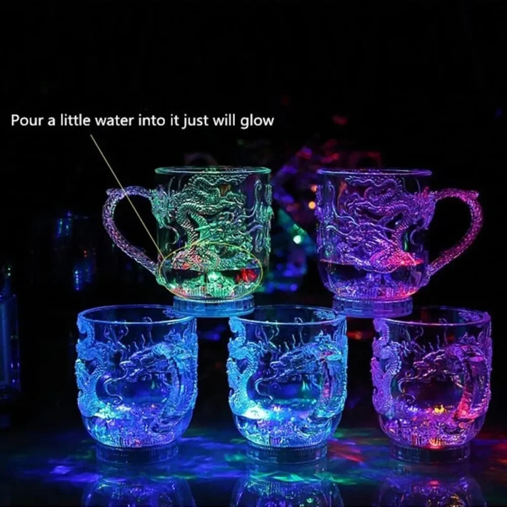 Maliben | 1 piece color changing luminous LED dragon mug water activated lights beer coffee milk tea wine whiskey bar cup travel creative gift
