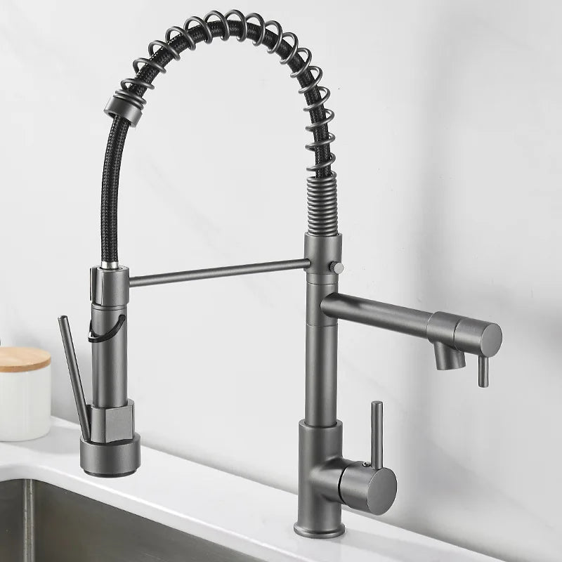Maliben | Dualflow Kitchen Faucet - Luxurious Double Bronze Kitchen Faucet