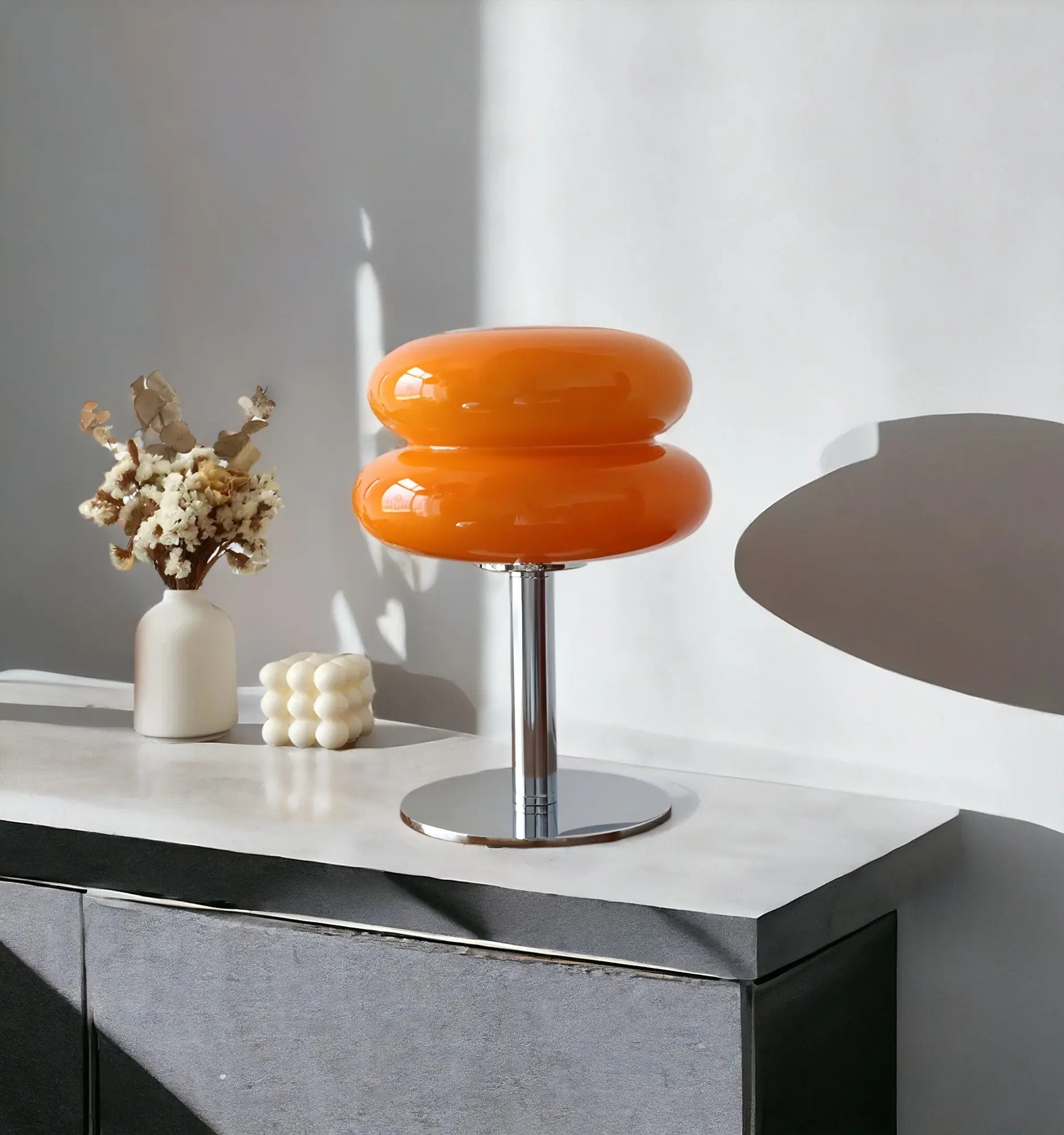 Maliben | Elegant Macaron Glass Table Lamp With Usb - 3 Light Colors