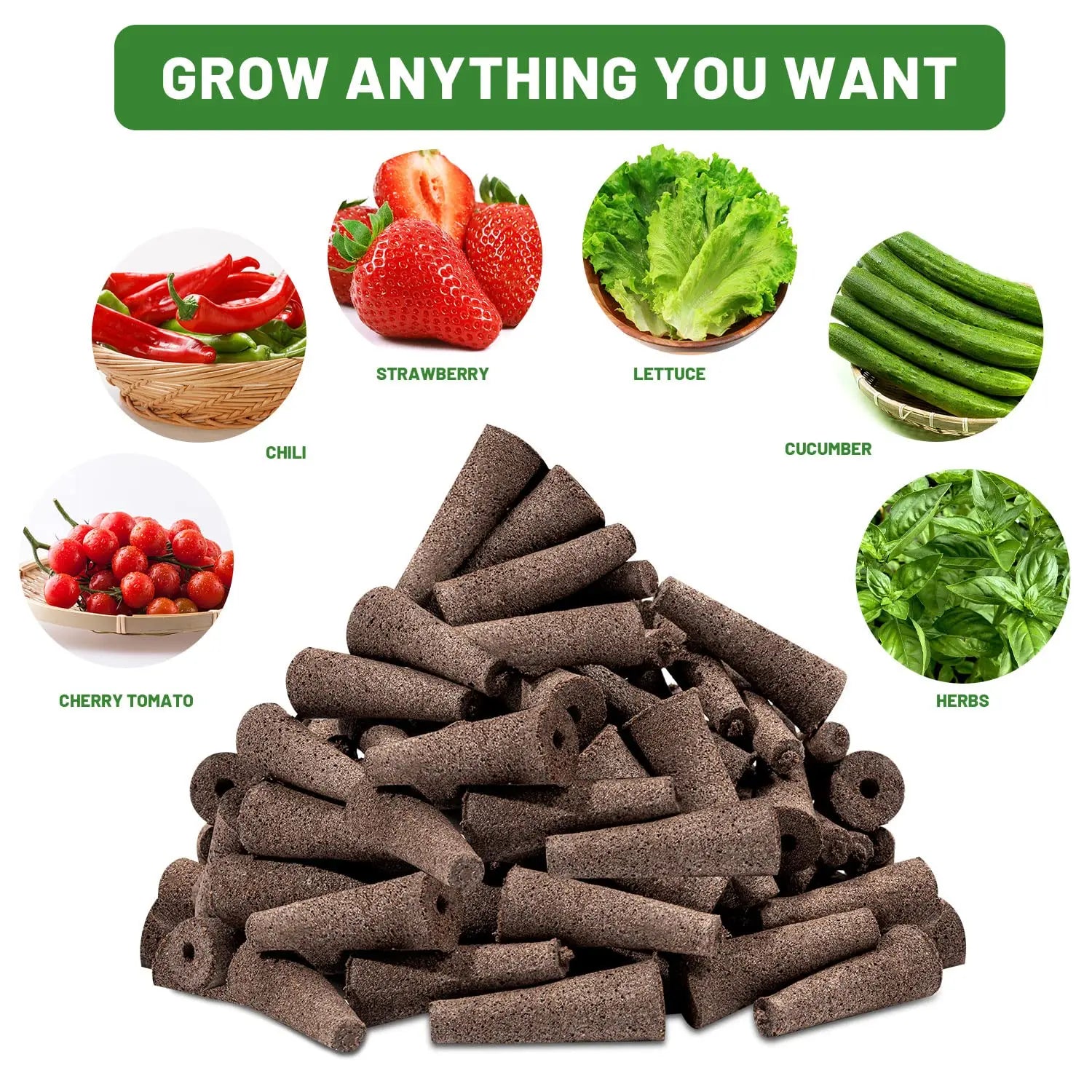 Maliben | Wurzelwunder Planting Sponges 50 Pieces | Replacement Growth Sponges For Hydroponics & Soil | For Herbs, Vegetables & Flowers