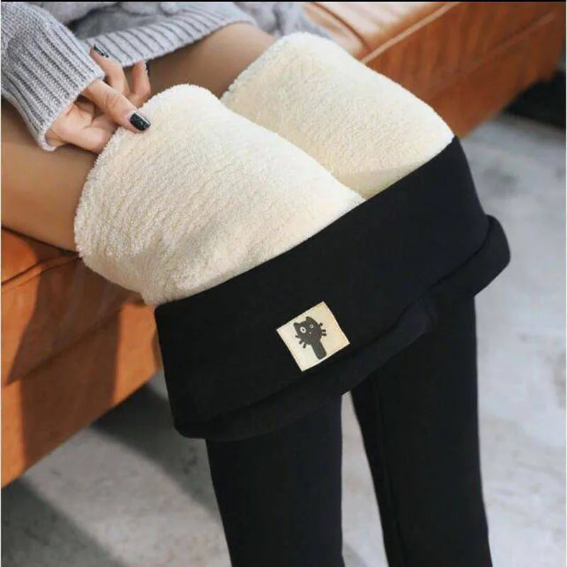 Maliben | Women's Thermal Leggings | Lamb Cashmere Lined & Figure Shaping | High Waist & Booty Lifting Effect | Velureva