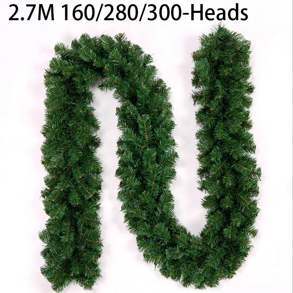Maliben | Everpine ChristMas Garland | 2.7 m Artificial Fir Garland | Dense Pvc Fir Branches | Christmas Decoration For Staircase, Fireplace & Windows