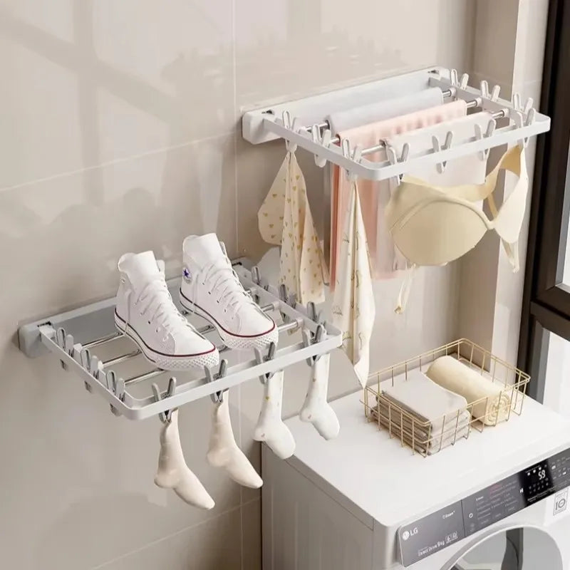 Maliben | Wall-Mounted Folding Dryer Aerofold | Space-Saving Clothes Dryer & Towel Holder | Windproof & Load-Bearing | Foldable