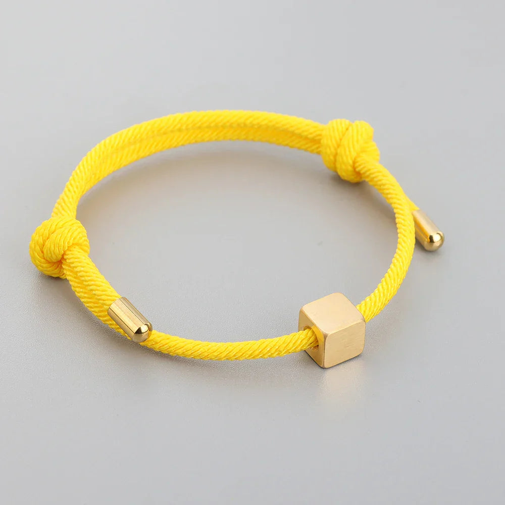 Maliben | Adjustable Couples Box Letter Initial Bracelets