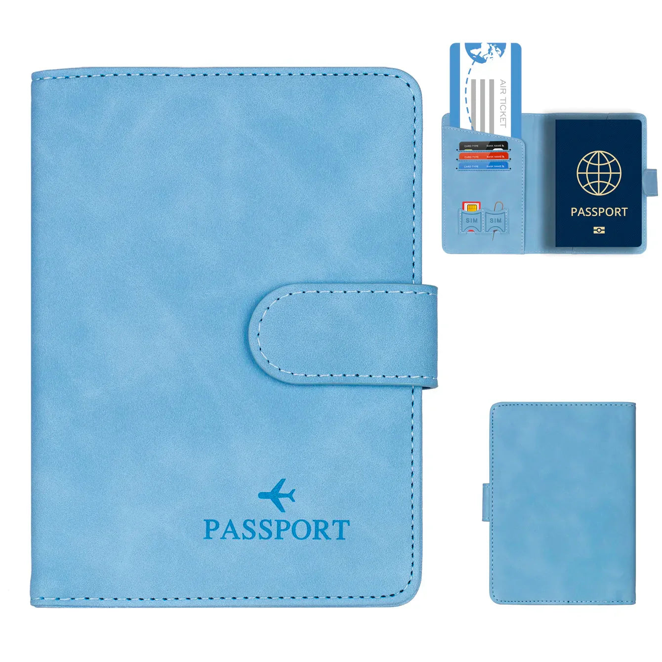 Maliben | Passport Holder Travello | Rfid Protection | Real Leather Look | For WoMen & men
