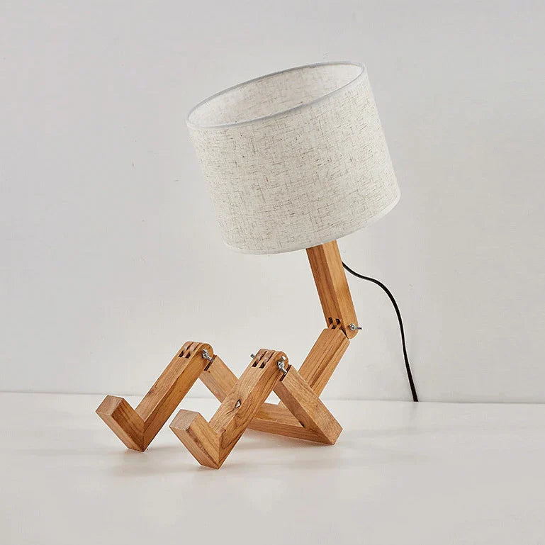 Maliben | Playful Robot Table Lamp - Made Of Sustainable Wood For Creative Spaces