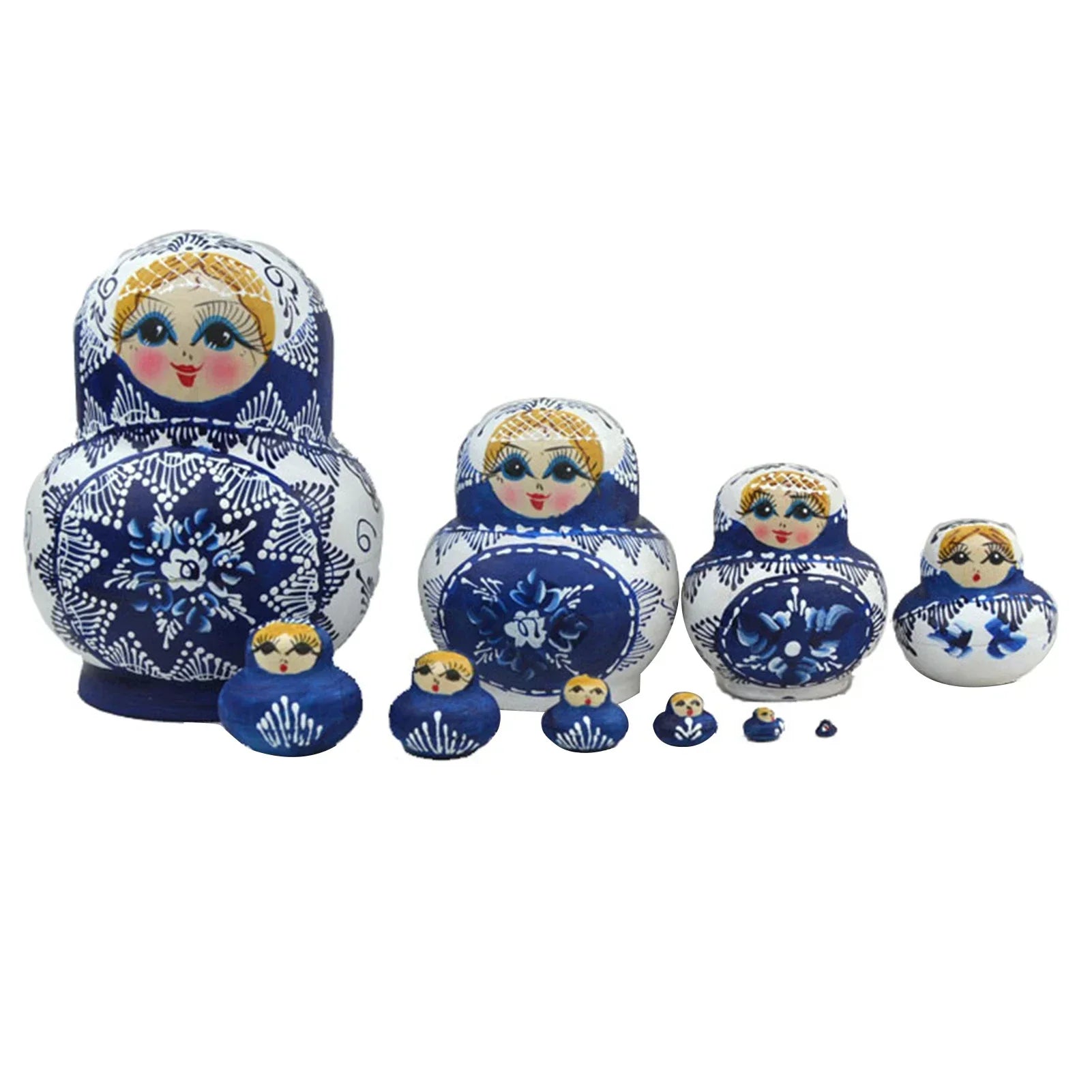 Maliben | 10 Pieces/Set Wooden Russian Matryoshka Dolls
