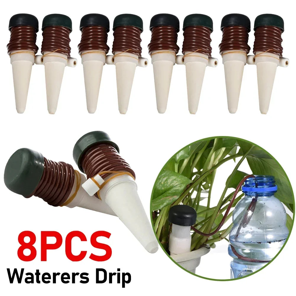 Maliben | Aquaterris Plant Irrigation System | 8-Piece Set | Self-Watering Ceramic Spikes | Automatic & For Indoor Use