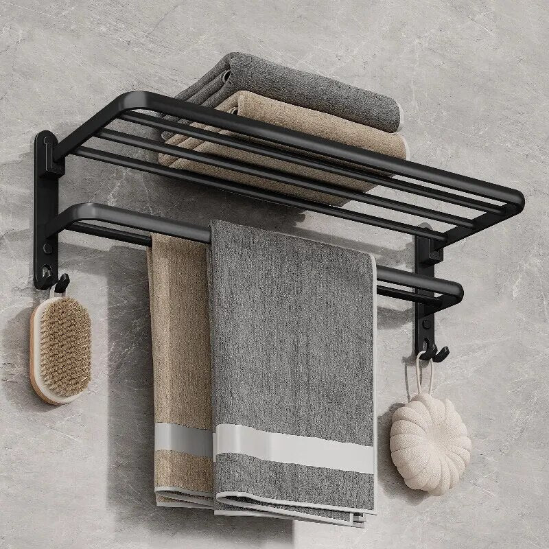 Maliben | Elegant Life Space-Saving Foldable Aluminum Towel Rack