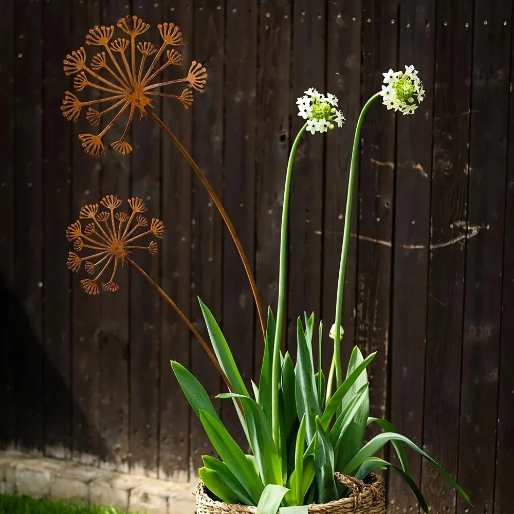 Maliben | Florandis Metal Garden Stake Flower | Decorative Stake For Balcony, Bed & Plant Pot | Weatherproof & Detailed