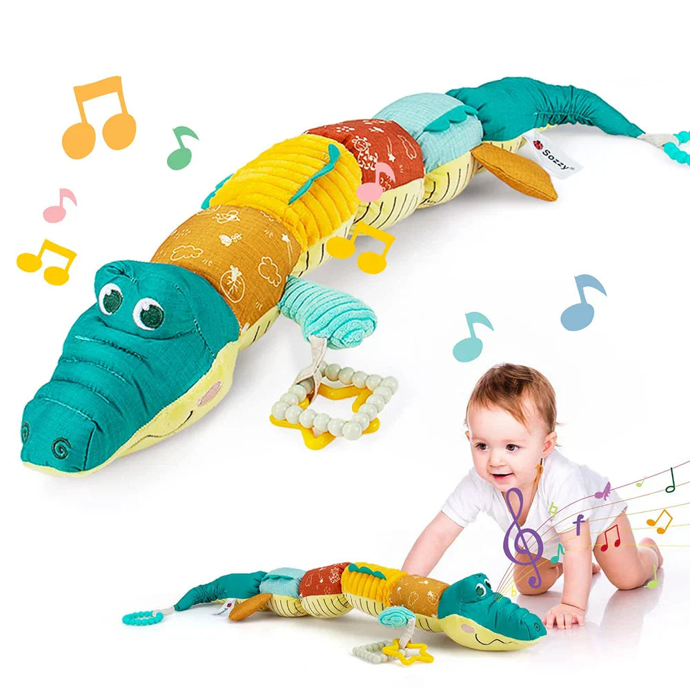 Maliben | Sensory Plush Rattle And Music Crocodile