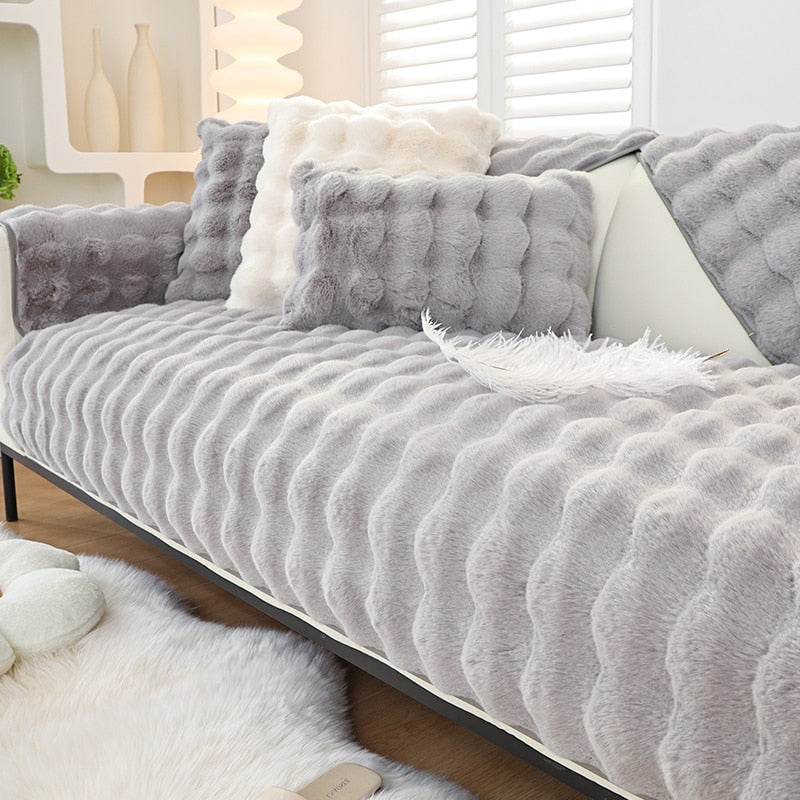 Maliben | Snuggly Comfy Plush Sofa Cover