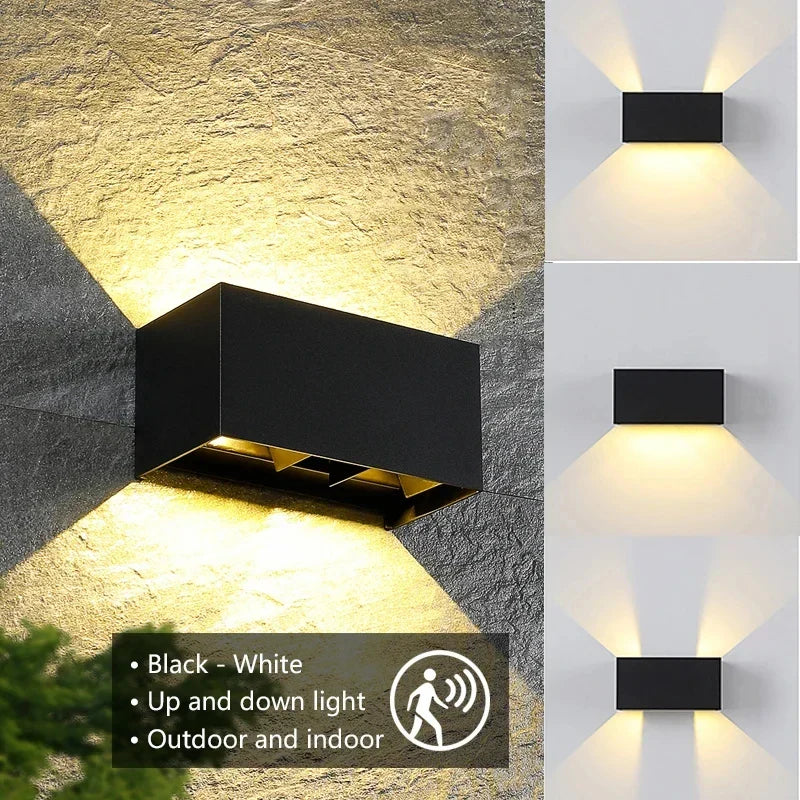 Maliben | Sensolux Led Wall Light | Led Outdoor Wall Light 24w | With Motion Sensor | Ip65 Waterproof | Adjustable Spotlight In Black/White