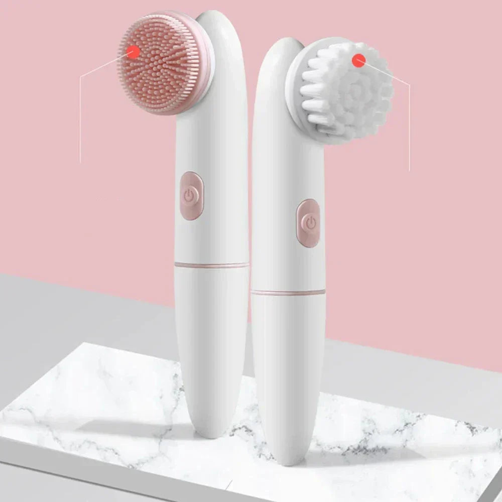 Maliben | SkInvora 2-in-1 Facial Cleansing Device Silicone | Deep Cleansing & Massage | Waterproof & Skin-Friendly | 15.8 × 4.7 × 2.7 Cm